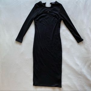 Miss Selfridge black ribbed bodycon dress